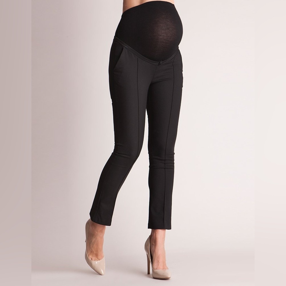 Tailored Black Cropped Maternity Pants